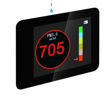 Prenosni Kakovosti Zraka v Zaprtih prostorih PM1.0 PM10 Detektor Barvo Ozadja Alarm Podatkov v Realnem Času Natančen Tester za Dom Spalnica