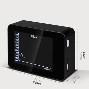 Prenosni Kakovosti Zraka v Zaprtih prostorih PM1.0 PM10 Detektor Barvo Ozadja Alarm Podatkov v Realnem Času Natančen Tester za Dom Spalnica