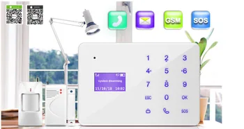 Brezžični IOS Android APP LCD zaslon dotik tipkovnico GSM Autodial Besedilo Home Office Varnostne Protivlomne Vsiljivec Alarmni Komplet Daljinski upravljalnik