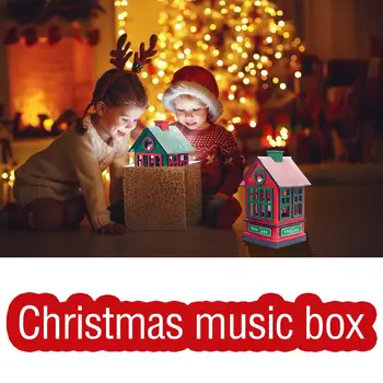 Božični Okraski, Obračanje Konj Clockworek Glasbeno Polje Za Otroke Dekleta Prijatelji Lesene Music Box Igrača Božično Darilo Za Otroke