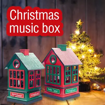 Božični Okraski, Obračanje Konj Clockworek Glasbeno Polje Za Otroke Dekleta Prijatelji Lesene Music Box Igrača Božično Darilo Za Otroke