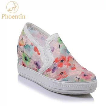 Phoentin cvet klini čevlji za lady platformo, vroče prodaje ženska črpalke modnih ženskih čevljev, krog toe velike velikosti očesa obutev FT521