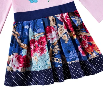 Dekleta Obleko Bombaž Otroci Oblačila Deklice Dolg Rokav Cvet Vezene Obleko Spomladi Jeseni Obleko za 18 M-6Y