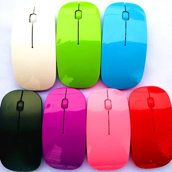 Candy Barve USB Wireless Mouse Ergonomska Ultra Slim Mini Miška za Prenosni RAČUNALNIK Gaming Miška 2,4 Ghz USB Sprejemnik Brezžični Mause