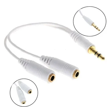 Kabel razdelilnik bele slušalke 3.5 mm o
