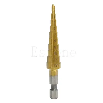 3-12 mm HSS Trikotnik Kolenom Pagoda Korak Drill Bit