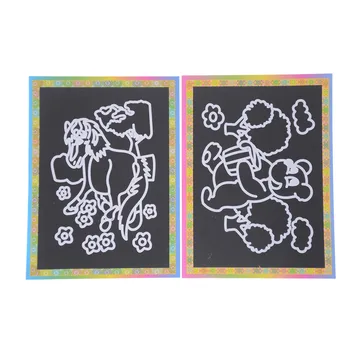 5pcs Dva-v-eno Čarobno Barvo Nič Art Papir, Barvanje Kartice Strganje Igrača Risanja 13*9.5 cm