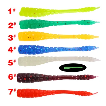 50PC 4.5cm 0.4g Fishing Lure Shad Soft Baits Wobblers Easy Shiner Jig Head Silicone Worm Pesca Fishing Tackle Accessories