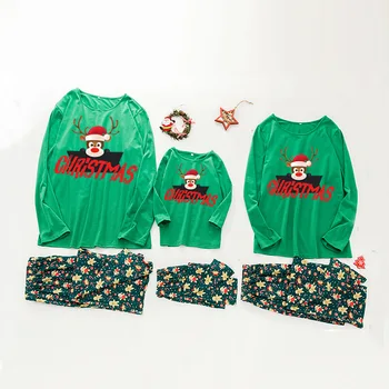 Vesel Božič Družinski Pižamo Hlače Nastavite Družinsko Božično Elk Pižamo Določa Mamica in Me Družino Ujemanje Oblačila Mehko Sleepwear