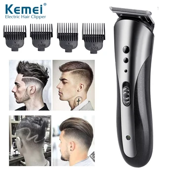 Kemei Barber Lase Clipper Professional Hair Trimmer za Moške Električni Bbeard Rezalnik za Rezanje Lase Pralni Rezani Las Akumulatorski Strip