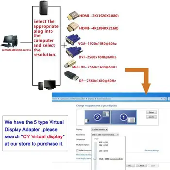 Navidezni Zaslon Adapter DVI DDC EDID Preizkusni Čep brez Glave Duha Zaslon Emulator 2560x1600p@60Hz