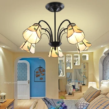 Tiffany Sredozemlju Železa Lestenec, jedilnica spalnica študija trgovin Evropsko in Ameriško sodobno minimalistično svetilke
