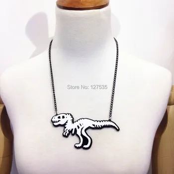 Nov prihod modni nakit dodatki hiphop akril okostje dinozavra ogrlice za ženske