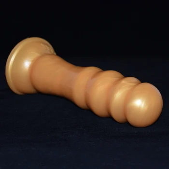 FRRK bambusa vozel analni dildo zlati faak silikonski butt plug z bedak anus masturbator G spot stimulator fetiš erotično sex igrače