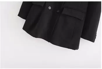 HCBLESS 2019 jeseni ženske dvojno zapenjanje dolgo mala črna obleka ženska obleka jakna
