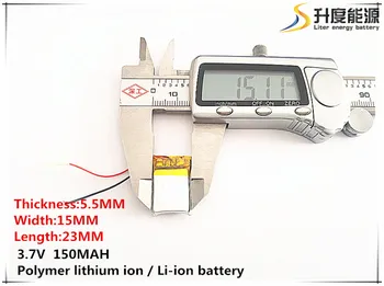 10pcs [SD] 3.7 V,150mAH,[551523] Polimer litij-ionska / Litij-ionska baterija za IGRAČE,MOČ BANKE,GPS,mp3,mp4,mobitel,zvočnike