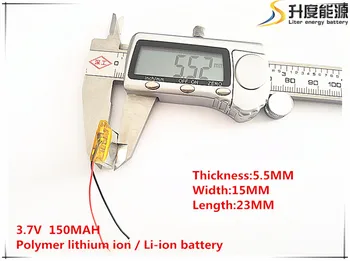 10pcs [SD] 3.7 V,150mAH,[551523] Polimer litij-ionska / Litij-ionska baterija za IGRAČE,MOČ BANKE,GPS,mp3,mp4,mobitel,zvočnike