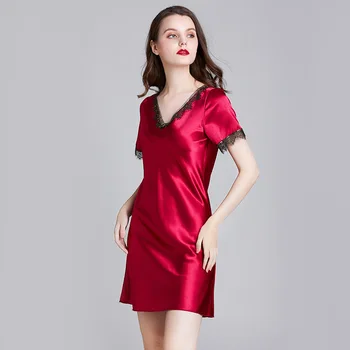 Poletje Nove Ženske Sleepwear Ženski Čipke Nightgown Plus Velikost Nightdress Kratek Haljo Obleko Obleke Za Ženske