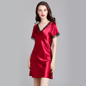 Poletje Nove Ženske Sleepwear Ženski Čipke Nightgown Plus Velikost Nightdress Kratek Haljo Obleko Obleke Za Ženske