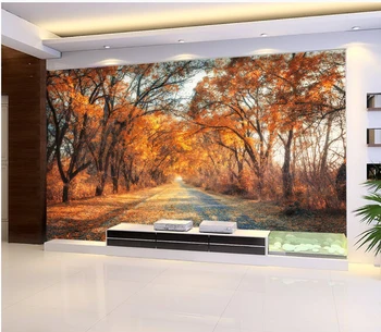 [Self-Adhesive] 3D Cesti Jeseni Drevo 079 Stene Papirja zidana Stena Natisniti Nalepko Stenske Freske