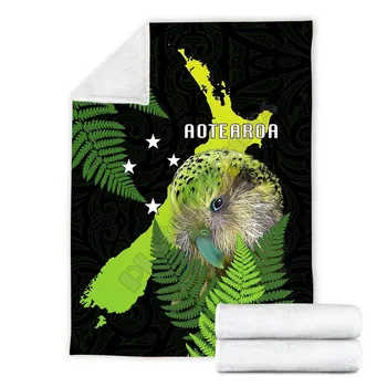 Premium Aotearoa Kakapo Ptica Odejo natisnjeni flis odeja Postelj Pohodništvo Piknik Debele Bedspread Sherpa Vrgel Odejo 02