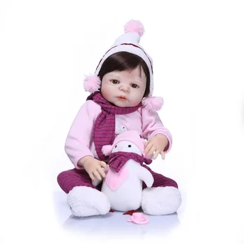 NPKCOLLECTION 57 CM Polni Silikona Prerojeni Lutke Vinil Baby Realistična Lutka Rodi Otrok Darilo za Rojstni dan ToysFor Dekleta Bebes, ki so Prerojeni