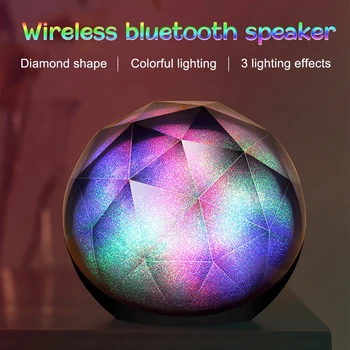 Bluetooth 5.0 Okroglo Žogo Zvočniki s Kristalno Jasne Pisane LED Nočna Lučka za Bluetooth zvočnik Dodatki