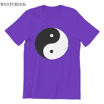 Moška T-shirt Yin Yang Tee Shirt Temno Žensko Zgoraj Tiskanja Bombaž Letnik Kratek Vrh kakovosti Tees 36154