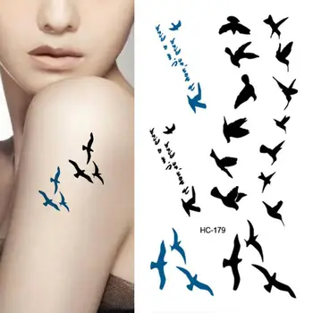 Ženski Modni Ptice Letijo Začasno Nepremočljiva Tattoo Nalepke Body Art Decal