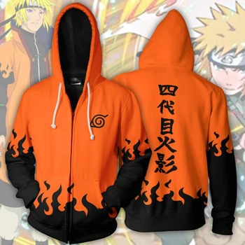 Anime Naruto Hoodies Plašč Zadrgo Naruto Majica Moški Jeseni, Pozimi Naruto Obleko Japonski Risani Kostum