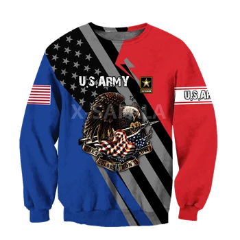 Veteran ameriške Vojske Art, 3D Print Pomlad Jesen Hoodie Moški Ženske Harajuku Outwear Zadrgo Puloverju Majica Priložnostne Unisex-2