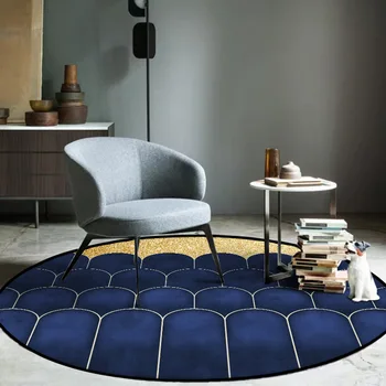 Sodobno minimalistično golden desert blue kaktus, dnevna soba, spalnica non-slip krožne mat preprogo
