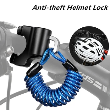 Prenosni Anti-theft Kolesarska Čelada Zaklepanje motorno kolo, Kolo Krmilo Elastična Kabel Varnostno Ključavnico
