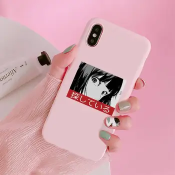Žalostno Japonski Anime Estetske Telefon Primeru Sladkarije Roza Barve za iPhone 11 pro XS MAX 8 7 6 6S Plus X 5S SE 2020 XR