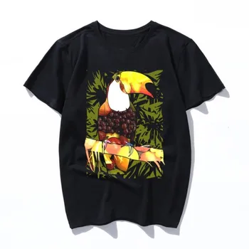 Tropic tucan ptica in sadje d art ulzzang hip hop ženske fele majica s kratkimi rokavi top moških le tee srajce harajuku tshirt Modni tisk