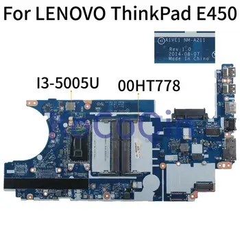 KoCoQin Prenosni računalnik z matično ploščo Za LENOVO ThinkPad E450 E450C I3-5005U Mainboard 00HT778 AIVE1 NM-A211
