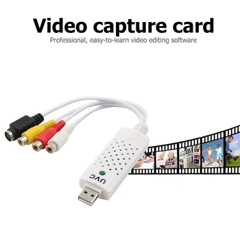 Prenosni USB 2.0 Video Avdio Zajem Kartico VHS na DVD Adapter Zajem Videa Converte Za Zmago/10/8/7 Mac, IOS
