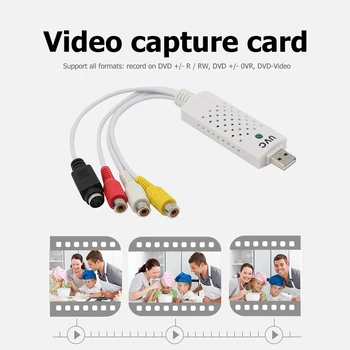 Prenosni USB 2.0 Video Avdio Zajem Kartico VHS na DVD Adapter Zajem Videa Converte Za Zmago/10/8/7 Mac, IOS