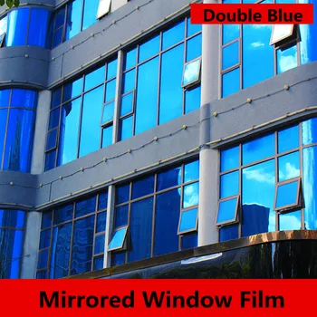 Blue & Blue sun block Okno Film Silver Urad Vrata Doma, Spalnica, Kopalnica, Ena Pot Ogledalo Izolacija 50 cm x 200 cm