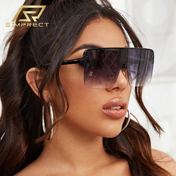 SIMPRECT Prevelik sončna Očala Ženske 2020 Moda Velik Okvir iz Enega kosa Kvadratnih sončna Očala blagovne Znamke Oblikovalec Letnik Odtenkih Za Ženske