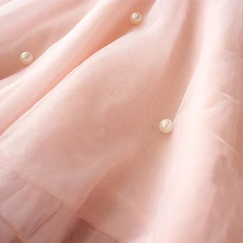 Baby Dekle je Princesa Stranka Obleko Pearl Čipke Cvet Priložnostne Obleko Til Sundress 2-8Y