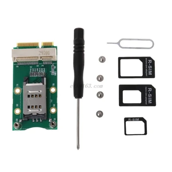 Mini PCI-E Adapter s SIM Kartico v Režo za 3G/4G WWAN LTE GPS Kartica Mini PCI-e Adapter