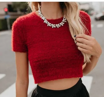 Majica s kratkimi rokavi pulover ženske, plus velikost 2XL žametno obleko visoko pasu lady ' s modi Kratke 2020 pomlad puloverju pulover Tshirt preobsežne