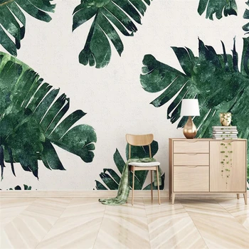 Wellyu Jugovzhodne Azije banana listov rastlin TV ozadju stene po meri, velika zidana zeleno ozadje de papel parede par quarto