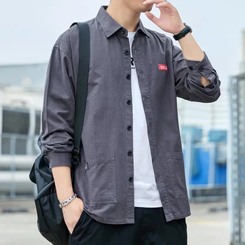 Majica za moške dolgo sleeved korejska različica trend self-gojenje orodje lep svoboden suknjič priložnostne oblog delo trdna