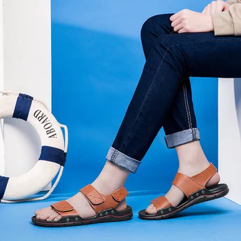 2020 Usnjene Sandale Za Moške Cool Šport Na Prostem Superge Športni Copati Mehka Podplatom Dihanje Udobno Proti Drsenju Plažo Obutev