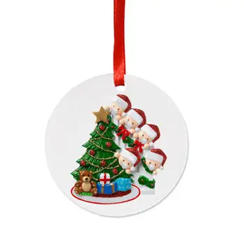 Karantene Bivanje Doma Družina 3 Osebno Božično Drevo Ornament Krog nosi serije (od 2 do 9 glav) Božič obesek 2020