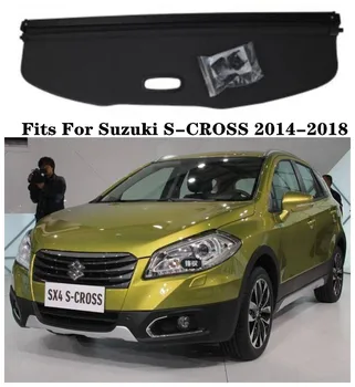 Visoko Qualit Avto Zadaj Prtljažnik Tovora Kritje Security Shield Zaslon odtenek Ustreza Za Suzuki S-CROSS-2018(črni, bež)