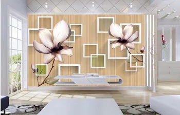 Kvadratni blok 3d fantasy magnolija cvet obrnjen slike Doma Dekoracijo steno stensko fotografijo za ozadje