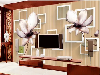 Kvadratni blok 3d fantasy magnolija cvet obrnjen slike Doma Dekoracijo steno stensko fotografijo za ozadje